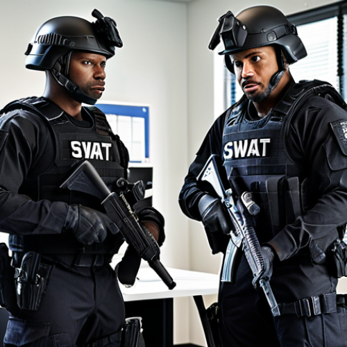**

"Diverse incident response team ("SWAT team") collaborating in a modern office. Include members from IT, communications, legal, and management. Focus on teamwork and decisive action."

**