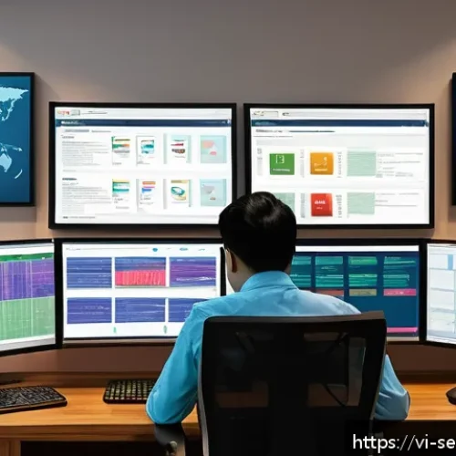 Home 30 사이버 보안 위협의 진화와 대응 전략 - A detailed digital illustration of a Vietnamese office environment where cybersecurity professionals...